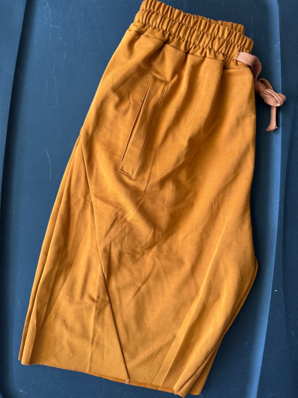 BFXpressions-  Mustard Elastic-Waist lounge shorts